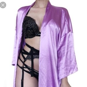 Victoria's Secret Purple Silk Kimono Robe